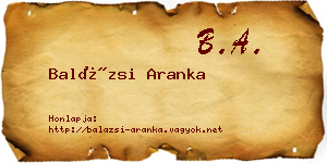 Balázsi Aranka névjegykártya